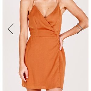 Slip it on dress in rust